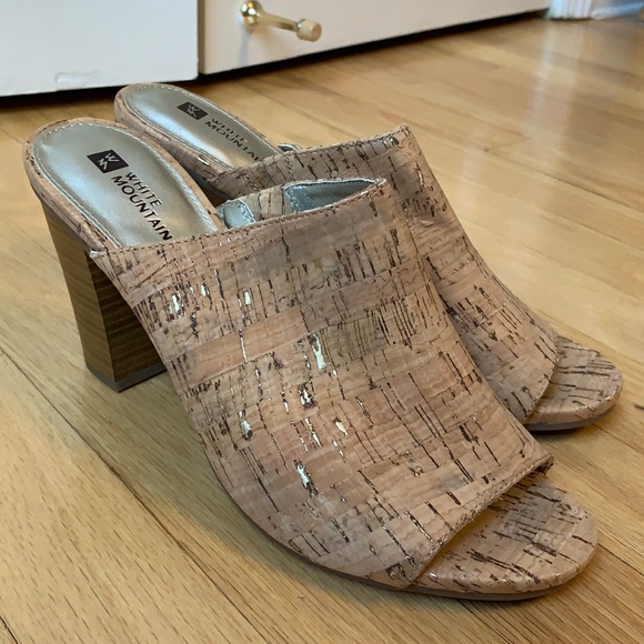 White Mountain Shoes - White Mountain Cork Slip On Heels US Size 9.5